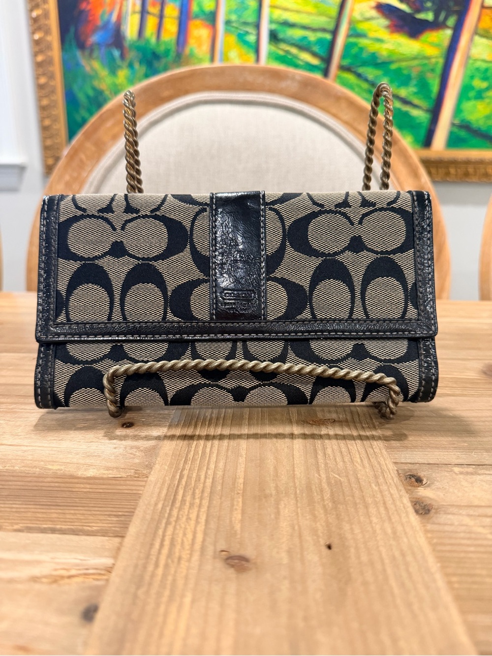 Coach 2000’s Hampton Monogram trifold wallet with checkbook cover